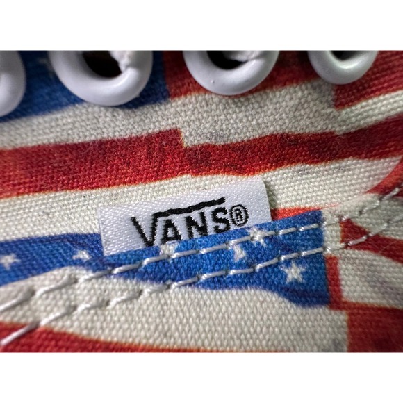 Vans Authentic Canvas USA Flag Print Low Top Sneakers Men Size 9.5 Women 11 Shoe - Picture 11 of 12
